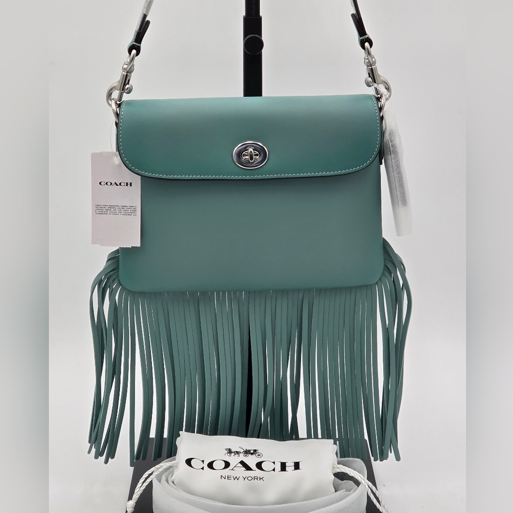 💥NWT💥Coach Fringe Bag, Aquamarine